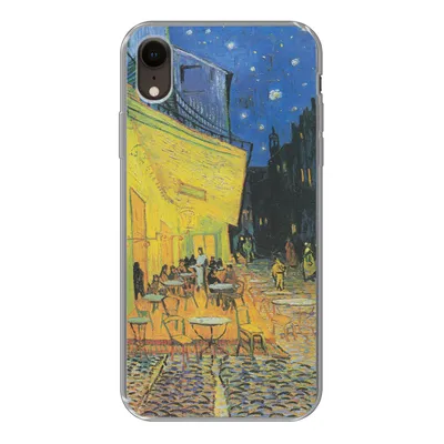 Produktbild von MuchoWow® Handyhülle Schutzhülle Hülle für iPhone XR Caféterrasse bei Nacht - Vincent van Gogh Silikon Softcase Handy Hülle - Schutzdeckel