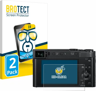 Produktbild von 2x Für Panasonic Lumix DC-TZ202D Schutzfolie BROTECT Displayschutz Display Schutz Folie Klar Transparent