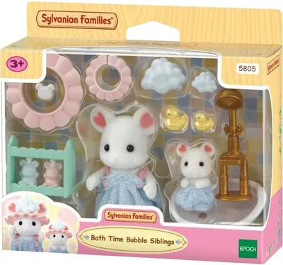 Immagine prodotto di Sylvanian Families Set bagno dei fratelli topolini Marshmallow, personaggi, accessori, 5805
