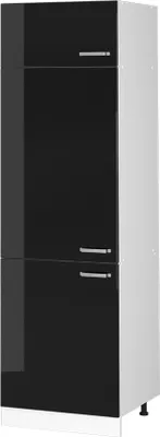 Produktbild von Vicco Kühlumbauschrank R-Line, 60 cm, Schwarz Hochglanz/Weiß