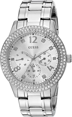 Produktbild von Guess Damen Analog Quarz Uhr mit Edelstahl Armband W1097L1
