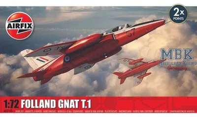 Produktbild von Airfix A02105, Starrflügelflugzeug-Modell, Montagesatz, 1:72, Folland Gnat T.1, Unisex, Kunststoff