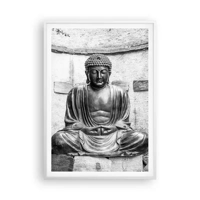 Produktbild von Gerahmtes Poster - Weißer Rahmen - Japanisch Buddha Statue - 70x100 cm - Wand Bild - Wanddeko - Wandbilder - Kunstposter - Wandposter - Bilderrahmen - Bilder - Kunstdruck - Wandbild - P2WPA70x100-4329