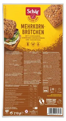 Zdjęcie produktu dla Mehrkornbrotchen- bułki razowe BEZGL. 210 g