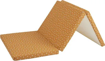 Image de Matelas de Voyage Pliant 120 x 60 cm, Épaisseur 4 cm, Camel, Déhoussable