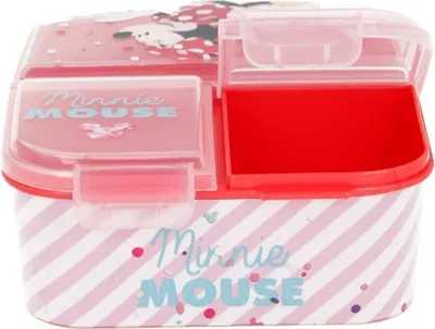 Produktbild von Disney Minnie Mouse Kinder Brotdose – Lunchbox mit 3 Fächern & tollem Design