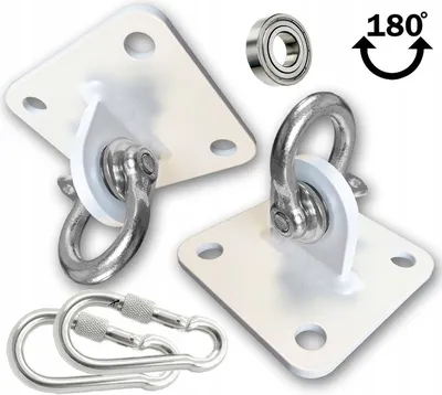 Produktbild von Schaukel Schaukelhaken Schaukelschelle Schaukelbefestigung Karabinerhaken 8x8; weiß