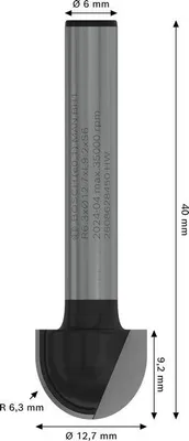Produktbild von PRO Hohlkehlfräser, R 6,3, S 6