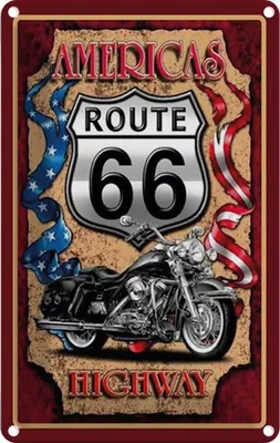 Produktbild von vianmo Blechschild 18x12 cm Americas Route 66 highway