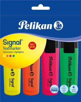 Immagine prodotto di Pelikan 804707 evidenziatore 4 pz Punta smussata Colori assortiti