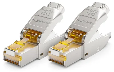 Produktbild von deleyCON CAT 7 Netzwerkstecker RJ45 10 Gbit/s 600MHz, 2 Stück