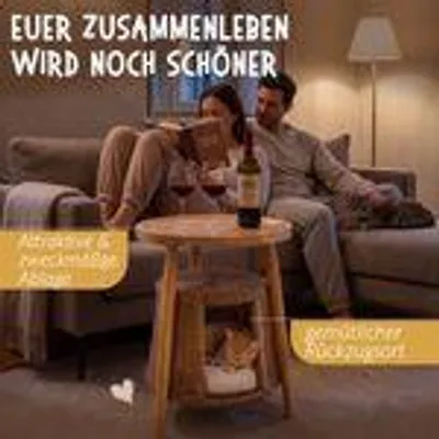 Produktbild von Petigi Rattan Katzentisch Beistelltisch Katzenhöhle Katzenbett Couchtisch Natur