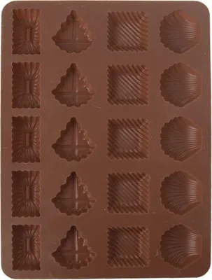 Produktbild von Orion Silikonbackform zum Backen von KEKSEN Pralinen braun