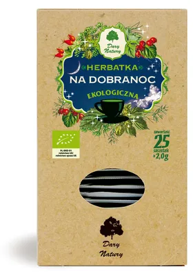 Dary Natury Ekologiczna Herbatka ziołowa na Dobranoc na sen 25x2g róża głóg