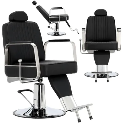 Immagine prodotto di Poltrona da barbiere parrucchiere idraulica girevole per il salone barbiere barber shop Teonas Barberking