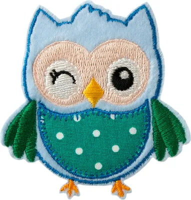 Produktbild von Mono Quick 08165 Eule, blau groß, Applikation, Bügelbild, Patch, Vogel