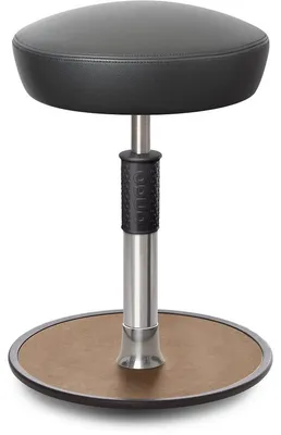 Produktbild von Sitz- Stehhocker Free Regular Hutsitz Boxmark Leder Grau chrom /Natur.