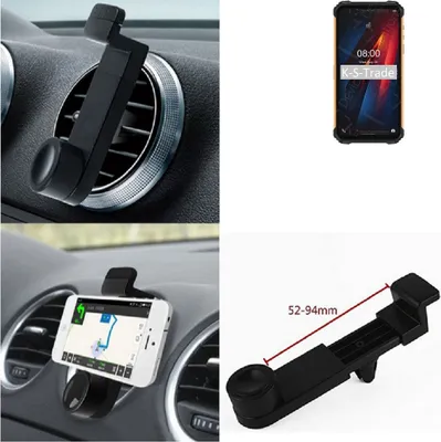 Produktbild von K-S-Trade Lüftungshalterung kompatibel mit Ulefone Armor 8 KFZ-Halterung Autohalterung Handy-halterung Lüftungsgitter Lüftungsschlitze Schwarz