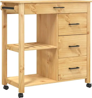 Produktbild von vidaXL Küchenwagen MONZA 84x40x88,5 cm Massivholz Kiefer