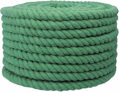 Imagen del producto de Cuerda de algodón, 20 mm de grosor, 50 metros de longitud, color verde, 100% algodón natural, ideal para manualidades