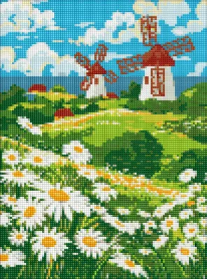 Obrázek produktu pro Diamantová mozaika – Pole sedmikrásky 30 x 40 cm – Ideyka