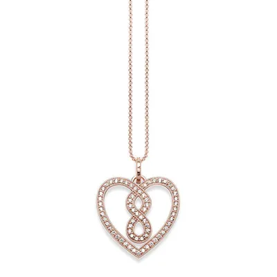 Produktbild von Thomas Sabo KE1497-416-14 Kette mit Anhänger Infinity Herz Pavé Rosé-Ton