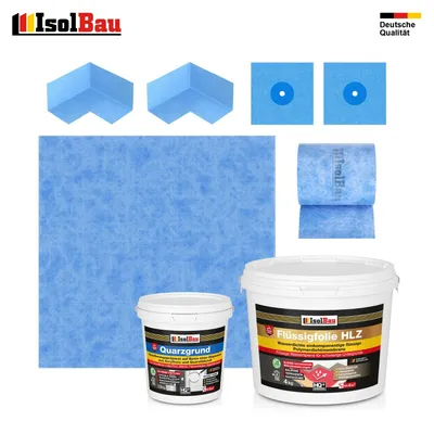 Dichtset Flüssigfolie HLZ 4kg Quarzgrund Dichtband Dichtbahn Balkon Dusche Bad