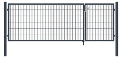Produktbild von HOME DELUXE - Doppelflügel Gartentor ADITUS - Anthrazit, 140 x 350 cm - inkl. Griff, Schloss, Schlüsseln und Bodenverriegelung I Gartenpforte Einfahrtstor Hoftür