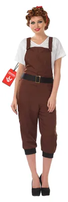 Produktbild von Fun Shack Braunes Kriegszeit Landmädchen Kostüm für Damen - L