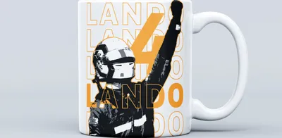 Produktbild von Lando Norris Tasse mit Motiv F1, Tasse Formulierung 1, F1 Fahrerbecher, Geschenk für F1, Formel 1 Geschenk