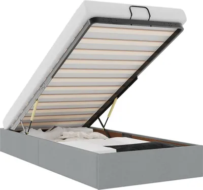 Immagine prodotto di vidaXL Ottoman letto senza materasso grigio chiaro 100x200 cm tessuto