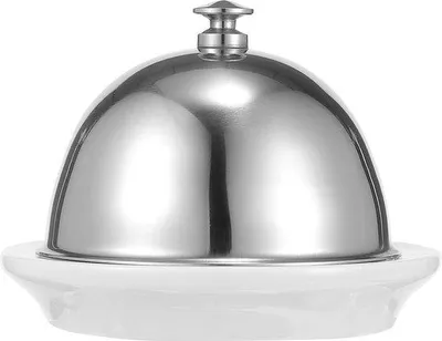 Produktbild von Runder Keramikbutterbehälter mit Edelstahldeckel und Glas