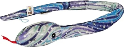 Produktbild von Plüschtier Plüschschlange XXL Plüsch-Schlange weich gefüllt, ideal zum Trösten Kuscheln Einschlafhilfe Toys Schlange Snake Kuscheltier Schlange Blau Lila Sterne Glitzer 100 cm
