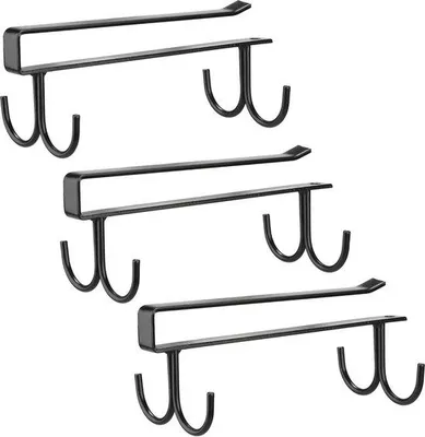 Produktbild von Famanu Halter mit 4 Haken - platzsparend und ohne Bohren