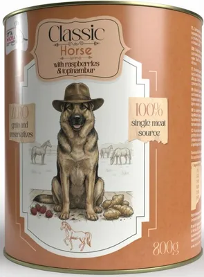 Produktbild von SYTA MICHA Classic Mono Pferd mit Himbeeren und Topinambur - Nassfutter für Hunde - 800g