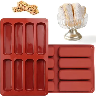 Imagen del producto de Juego de 2 moldes de silicona para hacer barritas de granola