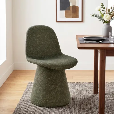 Immagine prodotto di Duhome sedia da pranzo in tessuto bouclé Poltrona imbottita Poltrona imbottita con schienale Sedia girevole per sala da pranzo Soggiorno Camera da letto, verde