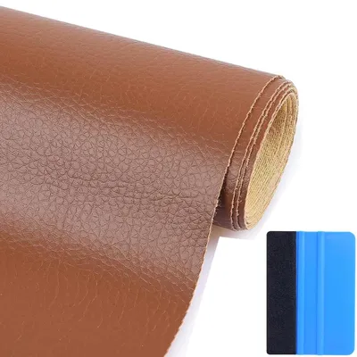 Produktbild von Kunstleder Reparatur-Patch - Selbstklebend - Für Möbel und Polster - 30x137 cm - Hellbraun