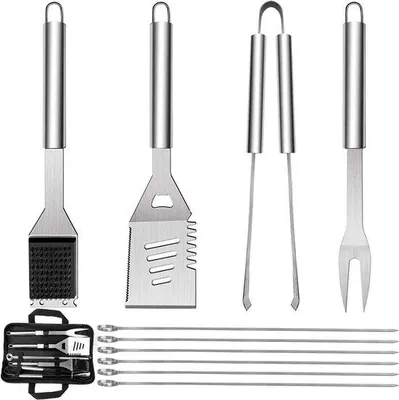 Immagine prodotto di Set di utensili da barbecue da 10 pezzi in acciaio inossidabile - Accessori da picnic