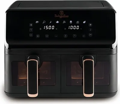 Zdjęcie produktu dla BERLINGERHAUS Frytownica na gorące powietrze podwójna 4,1 + 4,1 l Black Rose Collection BH-9469