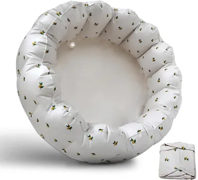 Produktbild von Kinder Planschbecken aufblasbar 90 cm, PVC robust Baby Pool mit weichem Boden, sicher & schnell aufblasbar für Garten, Balkon & Sommer Outdoor