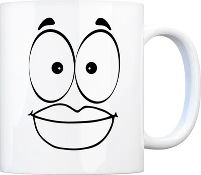 Produktbild von Tassengesichter Kaffeebecher mit lächelndes Gesicht Motiv Tasse Kaffeebecher