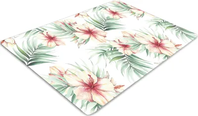 Produktbild von Stuhlunterlage Bürostuhlunterlage 120 cm x 90 cm Bodenmatte Bürostuhlunterlage - Hawaiische Blumen