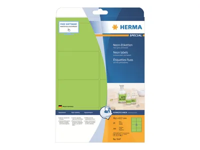 Obrázek produktu pro HERMA Special - papír - matný - permanentní samolepicí - světle zelený - 99,1 x 67,7 mm 160 štítků (20 listů x 8)