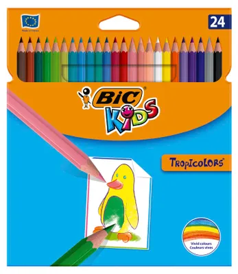 Zdjęcie produktu dla Bic Kredki Tropicolors 24 Kolory - Kreatywne Rysowanie Dla Dzieci