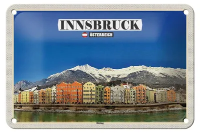 Produktbild von Blechschild Reise Innsbruck Österreich Hötting Berge 18x12cm Schild