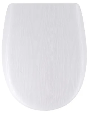 Produktbild von TENDANCE Toilettendeckel Toilettensitz Klodeckel 35 x 44 cm weiß WC-Sitz Holzoptik Badezimmer