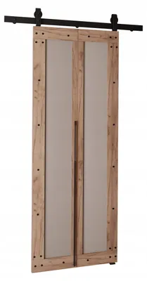 Produktbild von KierMoebel Schiebetür Komplettset QUDIO M2 Braun Craft + Kaschmir 66x205x3,2 cm Wohnzimmer Schiebetür