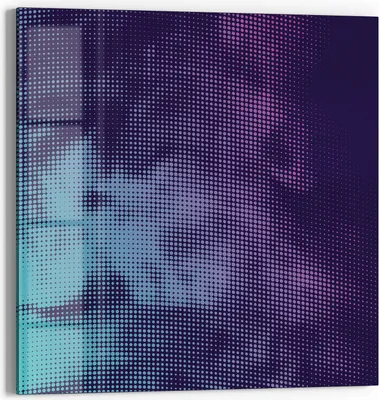 Produktbild von DEQORI Glasbild Echtglas 50x50 cm 'Türkis-pinker Farbdunst' Wandbild Bild modern Deko