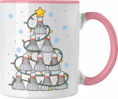 Produktbild von Trendation - Badminton Weihnachten Tasse Geschenk Badmintonspieler Geschenkidee Trainer Coach (Rosa)